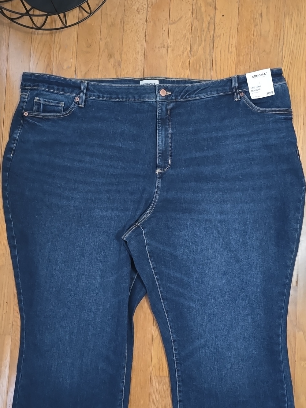 SONOMA BRAND WOMEN'S PLUS SIZE BLUE MID-RISE BOOTCUT JEANS SIZE 30W